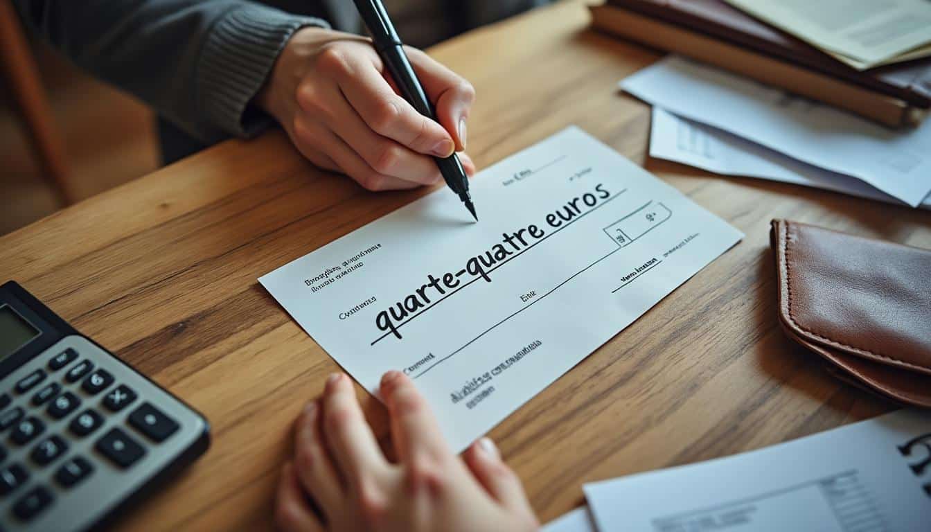 Illustration: Comment bien écrire le montant de quarante quatre euros en toutes lettres
