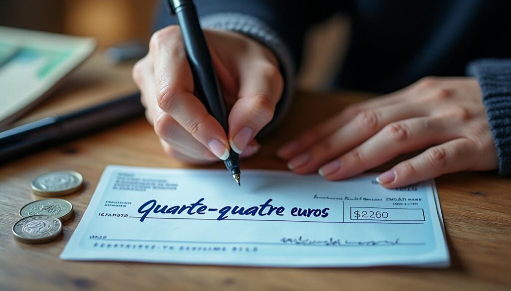Comment écrire correctement le montant de quarante quatre euros